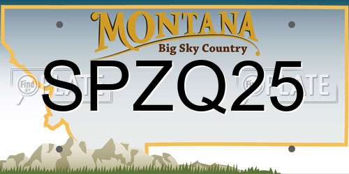 SPZQ25 Montana License Plate