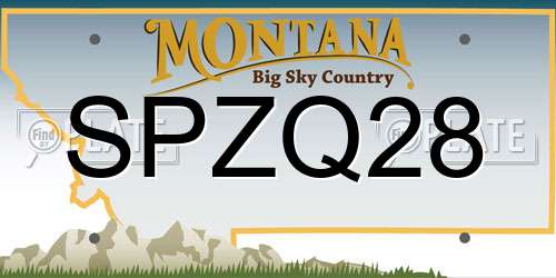 SPZQ28 Montana License Plate