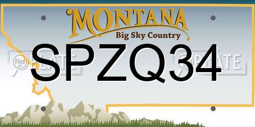 SPZQ34 Montana License Plate