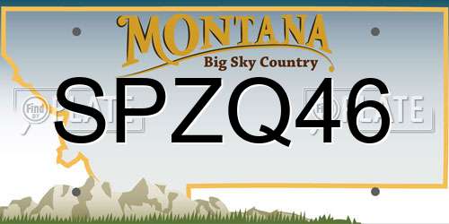 SPZQ46 Montana License Plate
