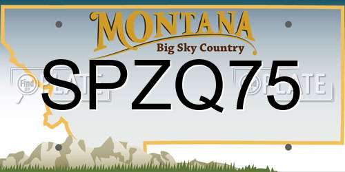 SPZQ75 Montana License Plate