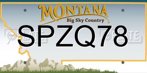SPZQ78 Montana License Plate