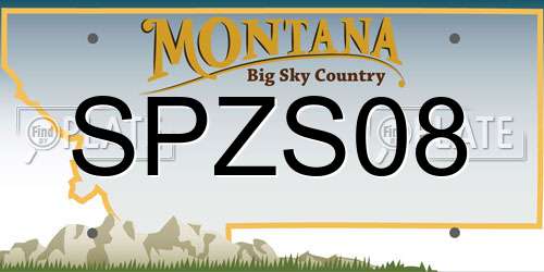 SPZS08 Montana License Plate