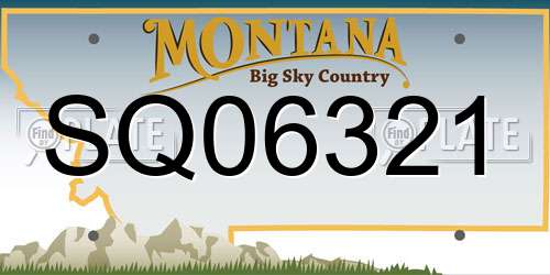 SQ06321 Montana License Plate