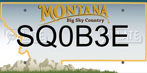 SQ0B3E Montana License Plate