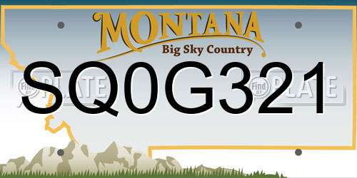 SQ0G321 Montana License Plate