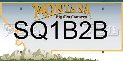 SQ1B2B Montana License Plate
