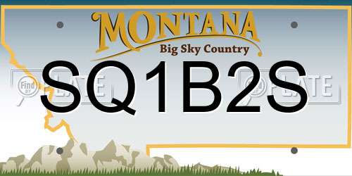 SQ1B2S Montana License Plate