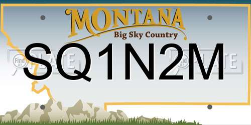 SQ1N2M Montana License Plate