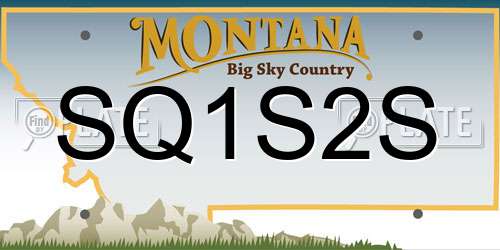 SQ1S2S Montana License Plate