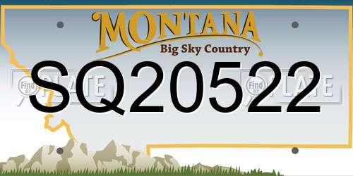 SQ20522 Montana License Plate