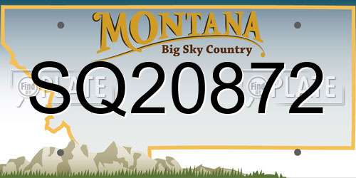 SQ20872 Montana License Plate