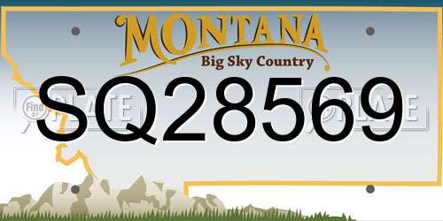 SQ28569 Montana License Plate