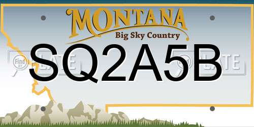 SQ2A5B Montana License Plate