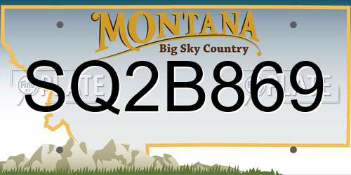 SQ2B869 Montana License Plate