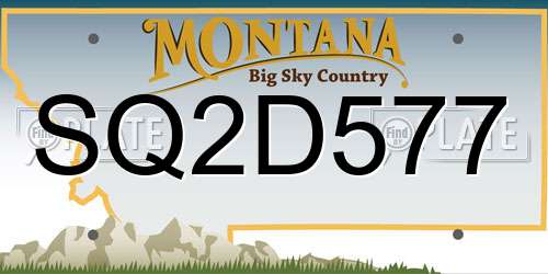 SQ2D577 Montana License Plate