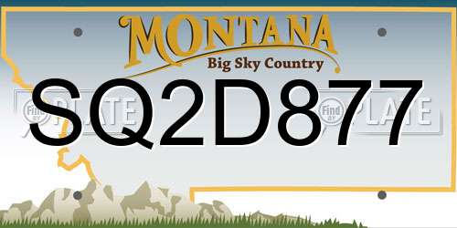 SQ2D877 Montana License Plate
