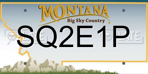 SQ2E1P Montana License Plate
