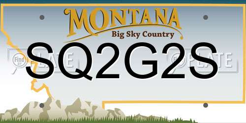 SQ2G2S Montana License Plate