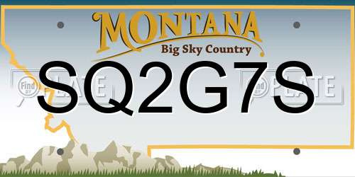 SQ2G7S Montana License Plate