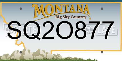 SQ2O877 Montana License Plate