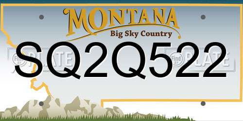 SQ2Q522 Montana License Plate