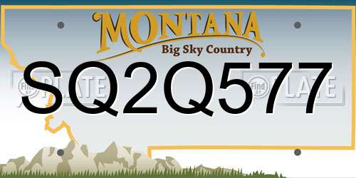 SQ2Q577 Montana License Plate