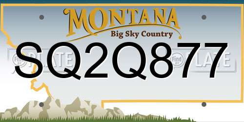 SQ2Q877 Montana License Plate