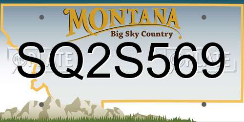 SQ2S569 Montana License Plate