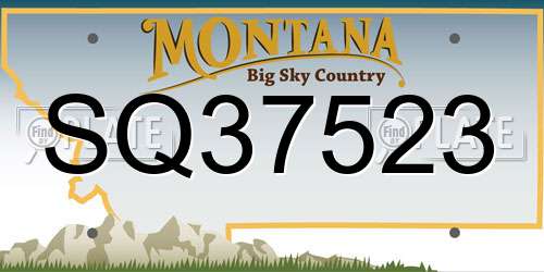 SQ37523 Montana License Plate