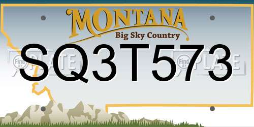SQ3T573 Montana License Plate