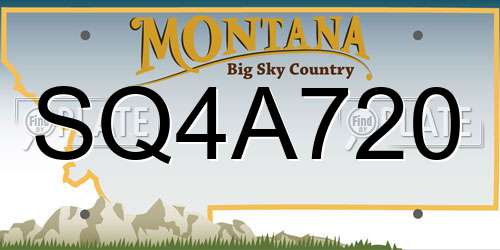 SQ4A720 Montana License Plate