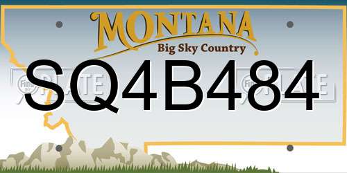 SQ4B484 Montana License Plate