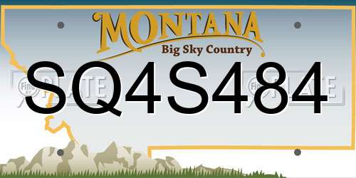 SQ4S484 Montana License Plate