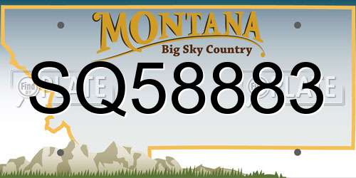 SQ58883 Montana License Plate