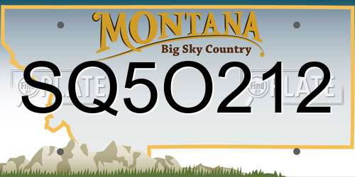 SQ5O212 Montana License Plate