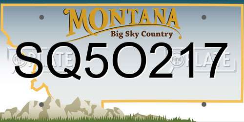 SQ5O217 Montana License Plate