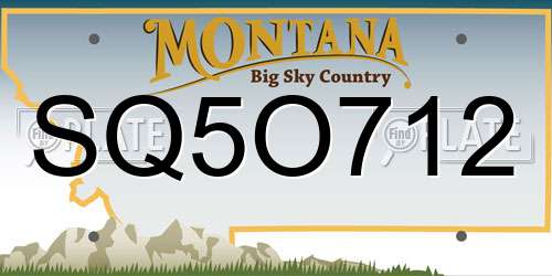 SQ5O712 Montana License Plate