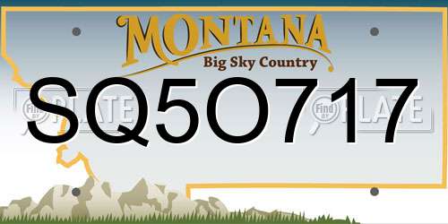 SQ5O717 Montana License Plate
