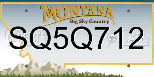 SQ5Q712 Montana License Plate