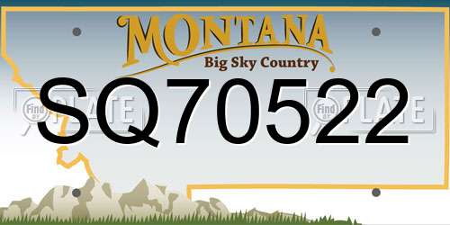 SQ70522 Montana License Plate