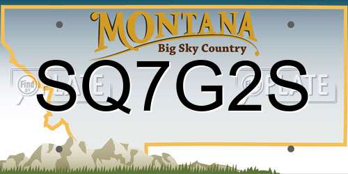 SQ7G2S Montana License Plate