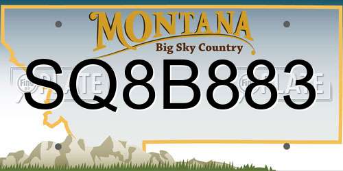SQ8B883 Montana License Plate