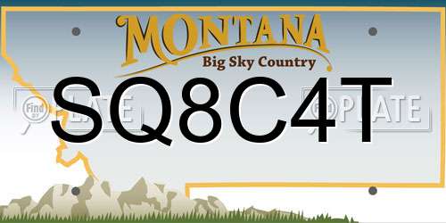 SQ8C4T Montana License Plate