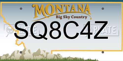 SQ8C4Z Montana License Plate