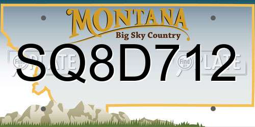SQ8D712 Montana License Plate