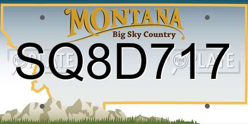 SQ8D717 Montana License Plate