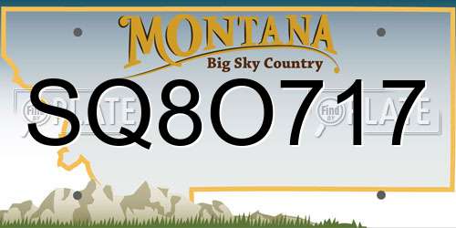 SQ8O717 Montana License Plate