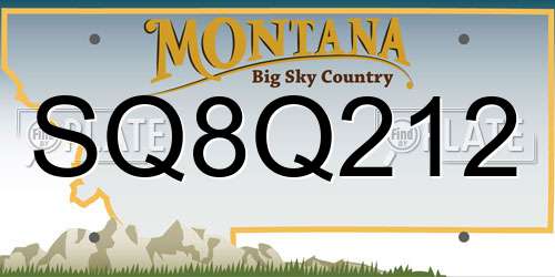 SQ8Q212 Montana License Plate