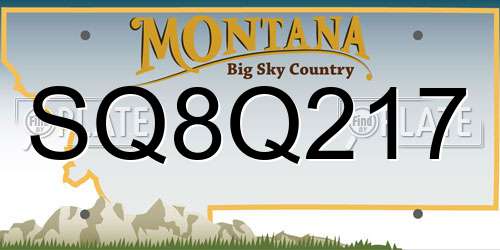 SQ8Q217 Montana License Plate